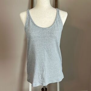Gap Essential Cami Tank Top in Gray with White Stripes Size XL in GUC